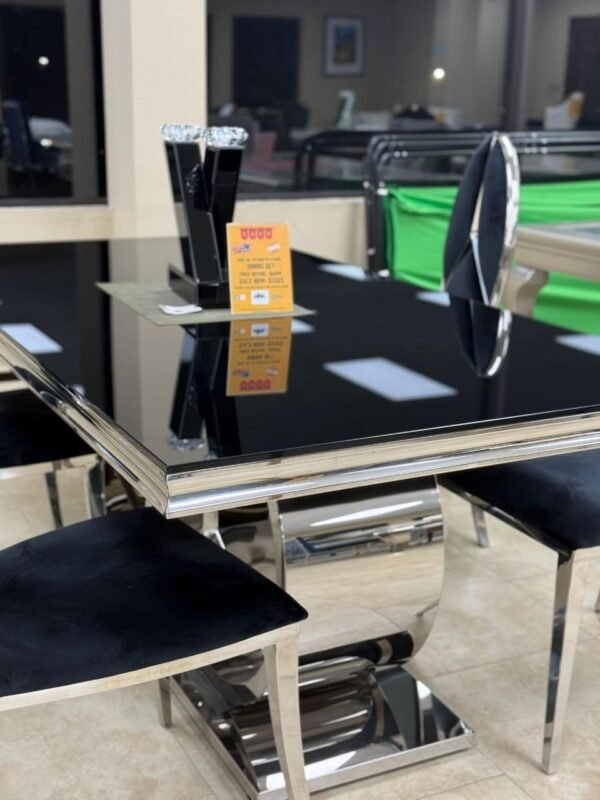 Mercedes Design Marble Dining Set with Chair - Image 4