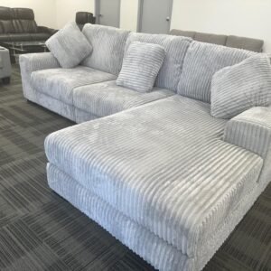Cordroy Grey Sectional Sofa Set