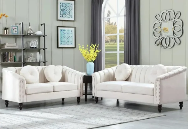 White Fabric Sofa