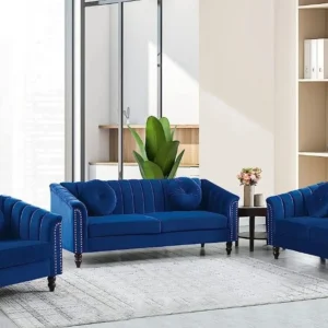 blue sofa set