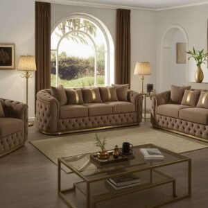 3-piece velvet Chesterfield Sofa