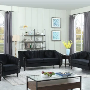 Black sofa set 3 piece