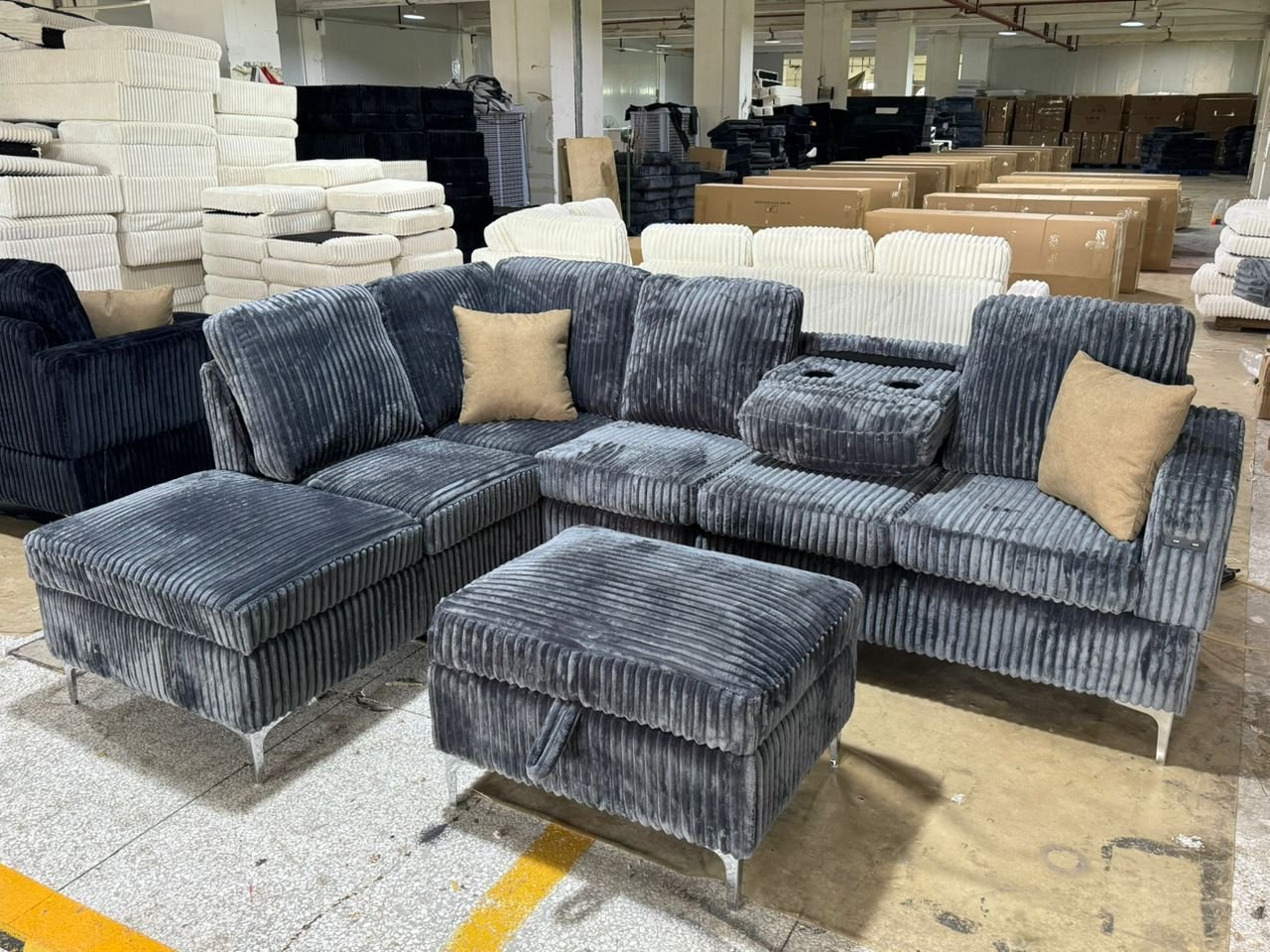 Grey coudry Sectional sofa