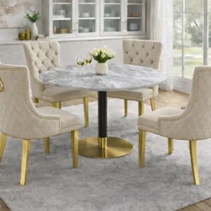 Round Marble Dining Table | 5 Piece Marble Set Canada