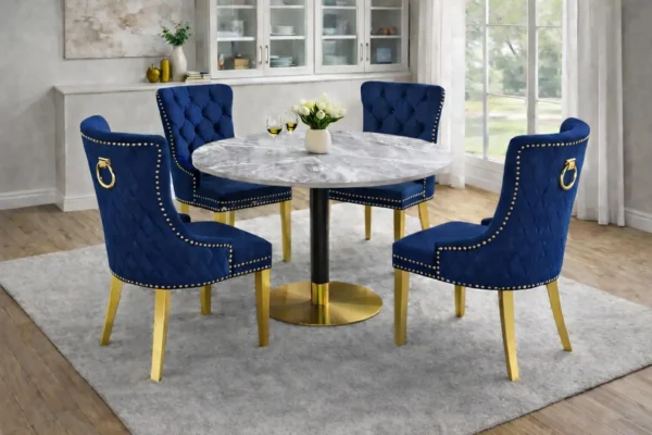 Round Marble Dining Table | 5 Piece Marble Set Canada