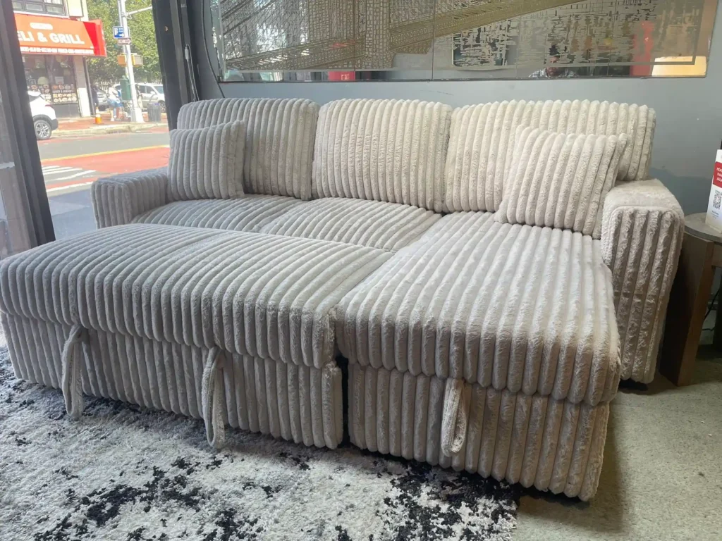 Beige Pull Out Sofa Bed