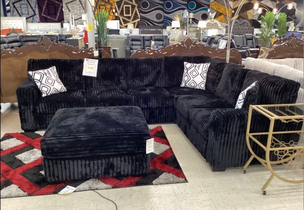 Corduroy Sectional Sofa Set with Storage | L Shape Couch