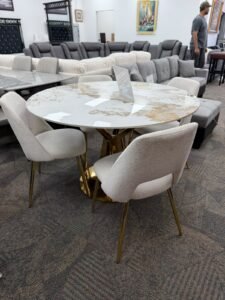 White Round Dining Table